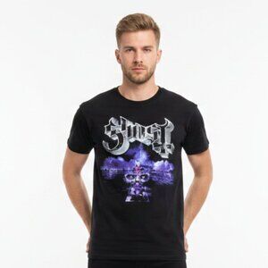 Ghost Band T-Shirt – Purple Graphic – Size Small